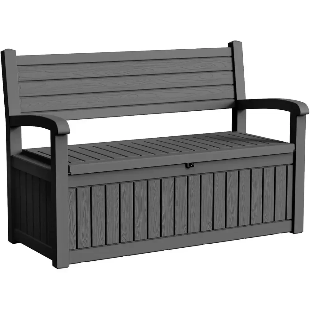 80 Gallon Lockable Outdoor Storage Bench with Waterproof Feature, Suitable for Deck, Patio, Garden, and Porch, Ideal for Storing