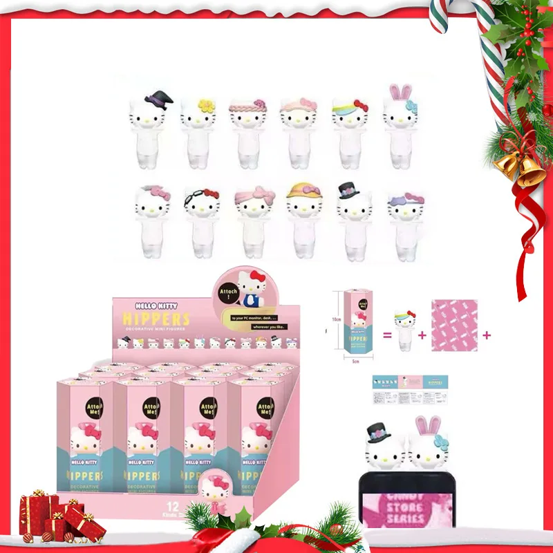 MINISO Hello Kitty Blind Box Heppers Mystery Box Cute Dolls Car Phone Decoration Lucky Surprise Christmas Toy Gifts