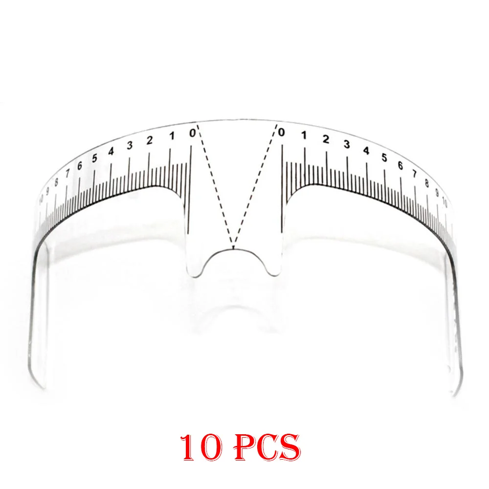 10PCS Herbruikbare Semi Permanente Wenkbrauw Heerser Eye Brow Measure Tool Wenkbrauw Gids Heerser Microblading Caliper Stencil Makeup Tools