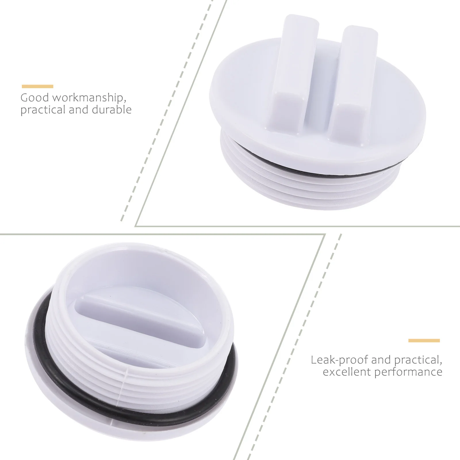 

6Pcs Threaded Pool Return Plug Winterizing Oring Design Longlasting Safe Durable Practical Excellent