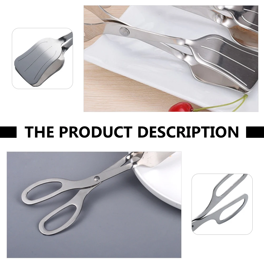 

1Pcs Stainless Steel Food Tong Kitchen Cooking Supply for Bbq Buffet Serving Steak Bread Toast Dessert Bakery Grill Clamp