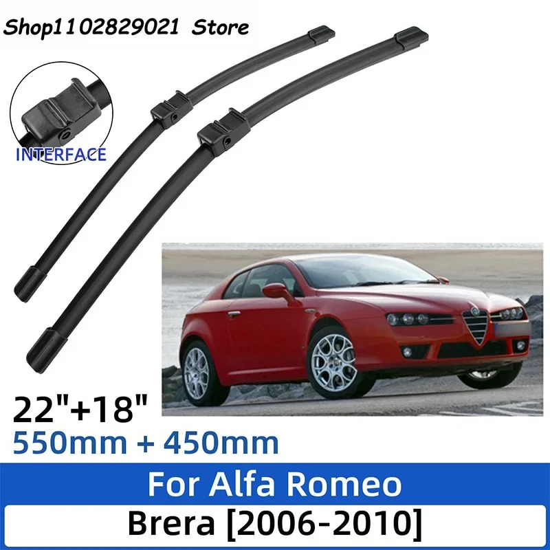 

2PCS For Alfa Romeo Brera 2006-2010 22"+18"Front Rear Wiper Blades Windshield Windscreen Window Cutter Accessories 2010