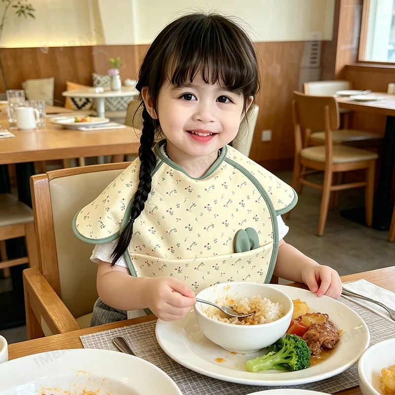 0-6y-防水幼児服漫画少年少女授乳エプロン防汚唾液半袖食事服ベビー用品