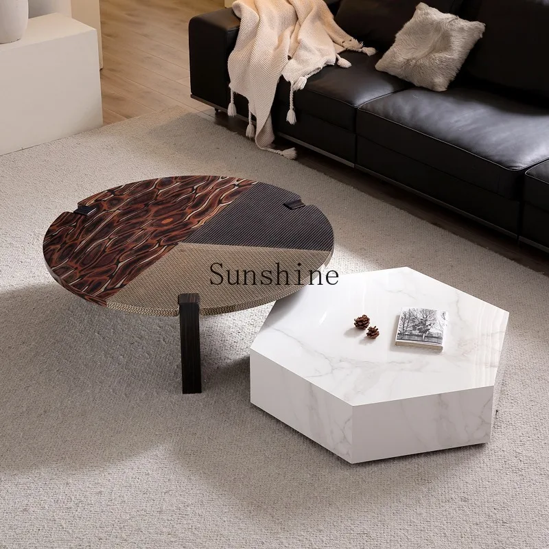 

Square round living room small apartment home designer color matching high and low combination coffee table