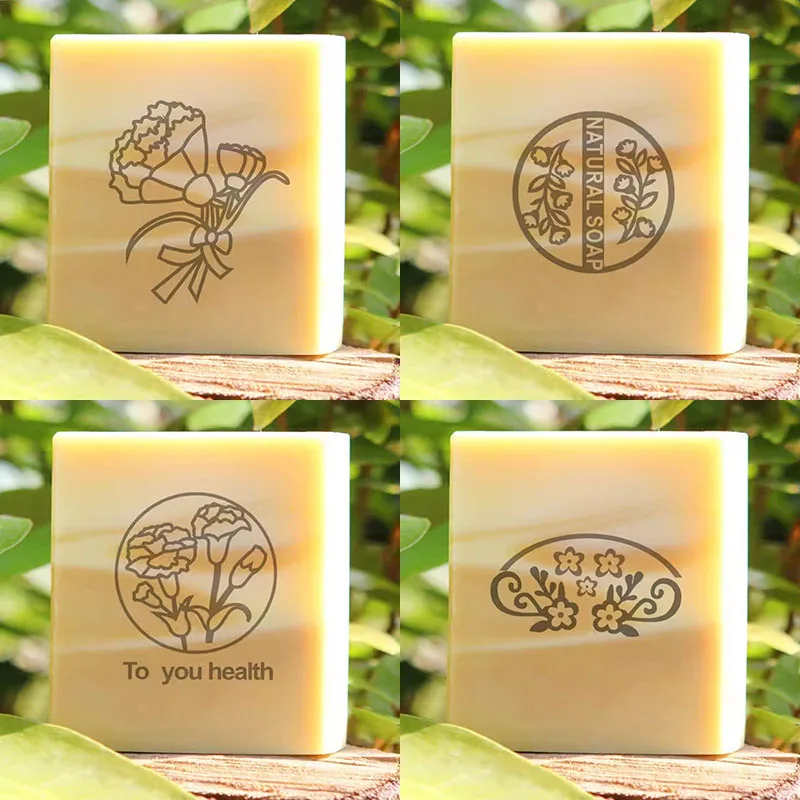 Flower Handmade Clear Stamp, Natural Soap Seal, No Handle, Acrylic Chapter, Custom Logo Supports, Creative