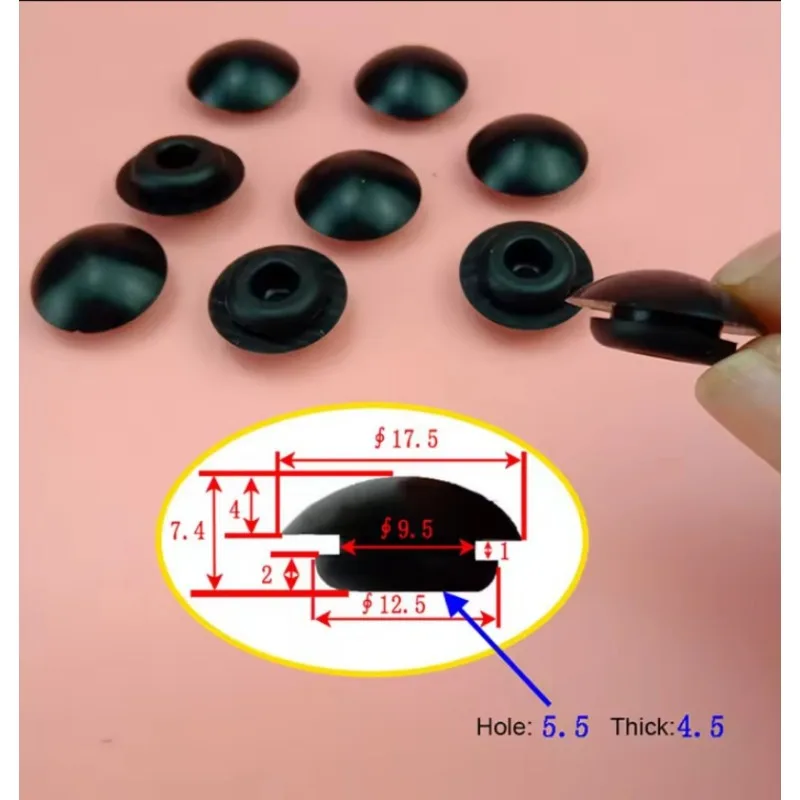 9.5 ملم أبيض وأسود مقاومة درجات الحرارة العالية سيليكون المطاط سدادة الختم؛ المكونات المطاطية المقلوبة؛ غطاء قوس المكونات المطاطية الناعمة. #4