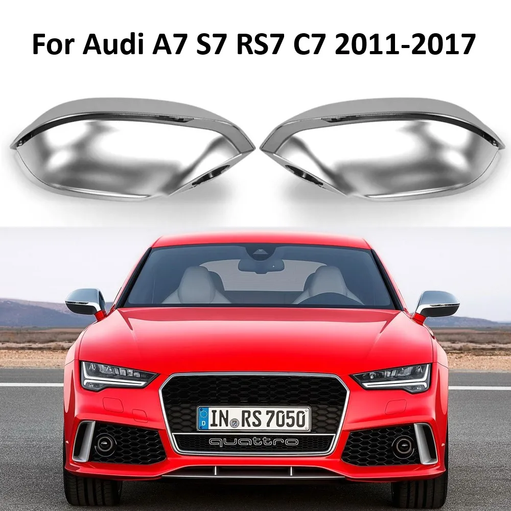 

Mirror Covers Caps RearView Mirror Case Cover Replacement For Audi A7 S7 RS7 C7 2011-2017 Matte Silver Auto Side Mirror Cover