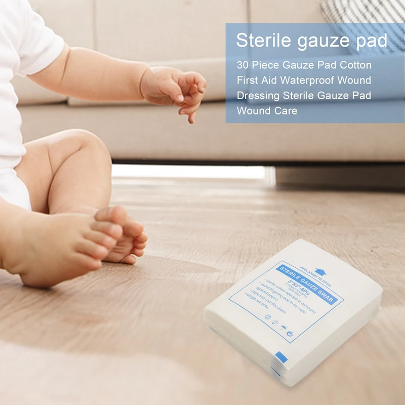 Top Deals 60 Piece Gauze Pad Cotton First Aid Waterproof Wound Dressing Sterile Gauze Pad Wound Care