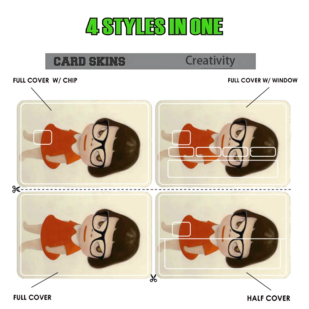 Yoshitomo Nara Art   Stickers Cartoon Decorative Small Waterproof Chip 4PCS Card Sticker New Anti-Scratch