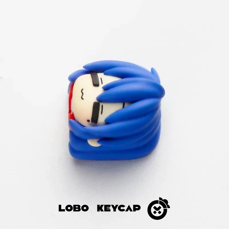 Lucky Star Izumi Konata Anime Artisan Keycap Original Resin Keycaps Custom Cute Cartoon Gaming Keycaps for Mechanical Keyboard