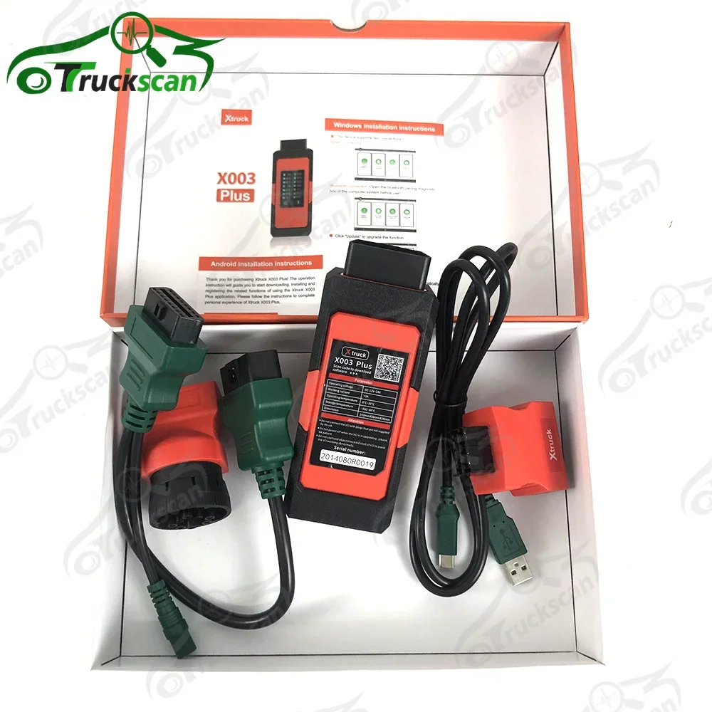 Intelligent diagnosis for Cum-mins with screen Xtruck X003 OBD voltage measurement truck diagnostic tool