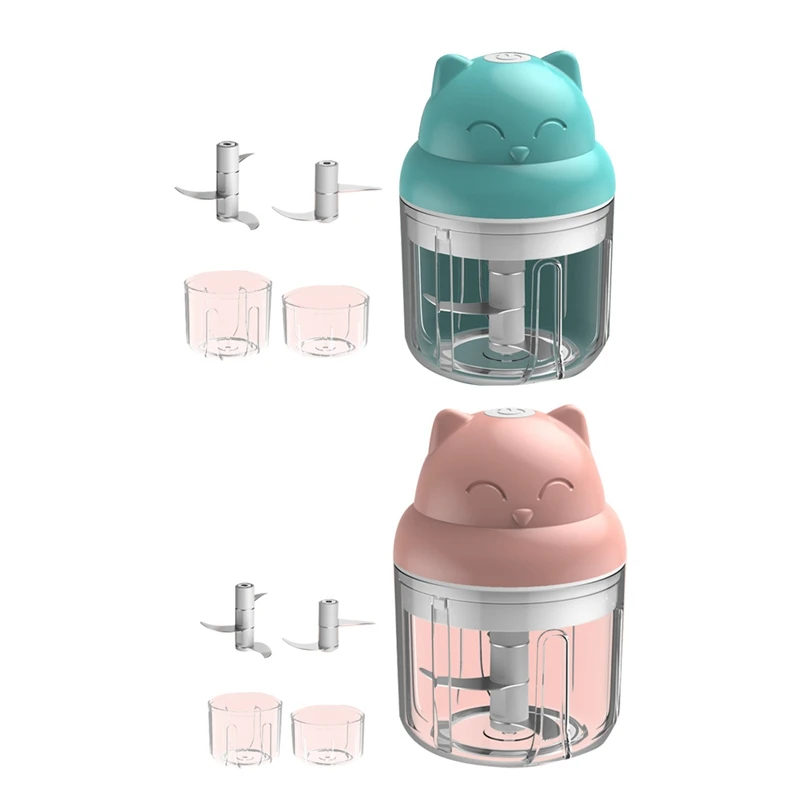 

Garlic Chopper With Double Cup,250+100Ml Electric Garlic Chopper,Food Chopper For Garlic/Fruits/Onions&Baby Foods