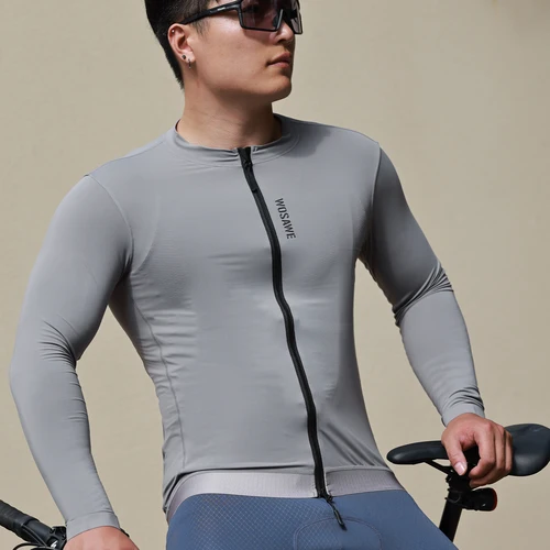 Imagen 2 del producto WOSAWE, camisetas de Ciclismo para Hombre, ropa de Ciclismo blanca de manga larga para otoño, camisetas para bicicleta de equipo profesional MTB, ropa para Ciclismo para Hombre