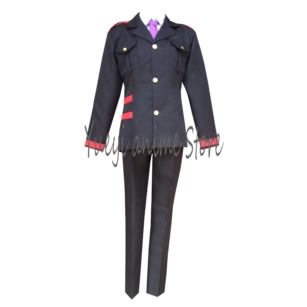 

Anime Cosplay Kazuma Black military Uniform Suit Outfit Costume Halloween Party Costume