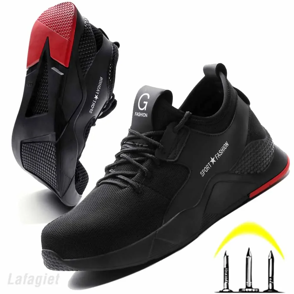 Mens Work Safety Boots Men Shoes Sneakers Breathable Anti-smashing Lightweight Work Boots Indestructible Shoes With Steel Toe