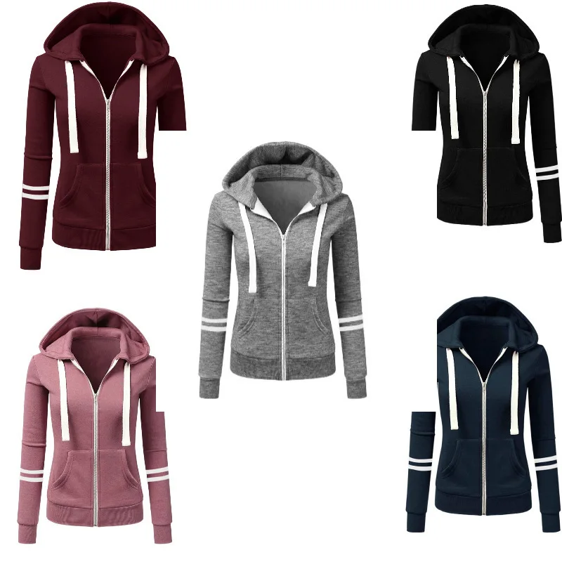 Autumn Winter Women Cotton Zipper Cardigan Hooded Sweatershirt Harajuku Retro Hoodies Jacket Coat