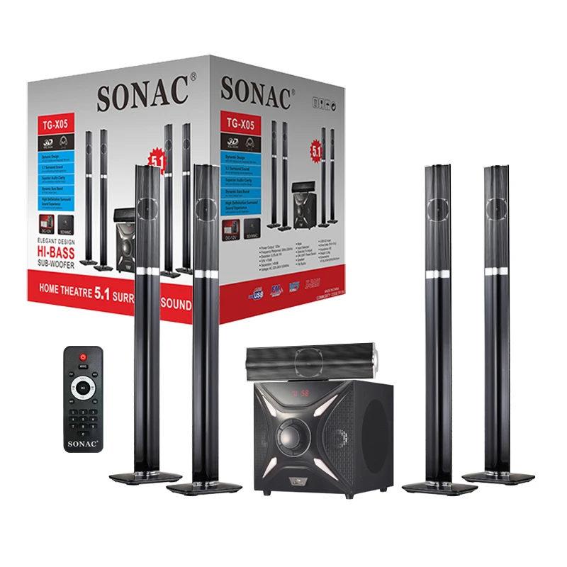 SONAC TG-X05 New 5.1 speaker home music system theatre altavoces line array verte bocinas de 12 pulgadas y 1000 wats rms