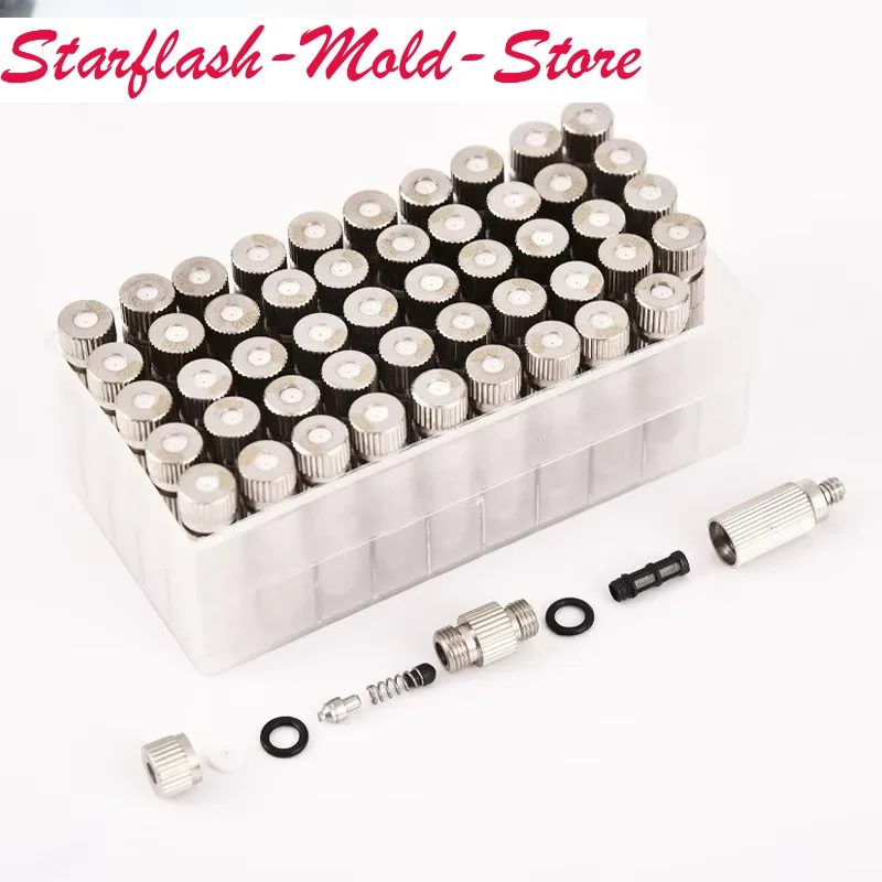 100PCS 3/16 Stainless Steel High Pressure Atomizing Spray Nozzle Garden Cooling Misting Humidify Disinfection Sprayer