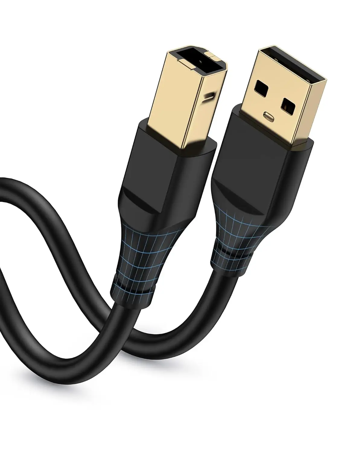 

USB A to USB B Cable for Printer/Scanner,Canon,Brother,Ethernet Print Smoothly Connect to Computer-USB 2.0 With magnetic ring
