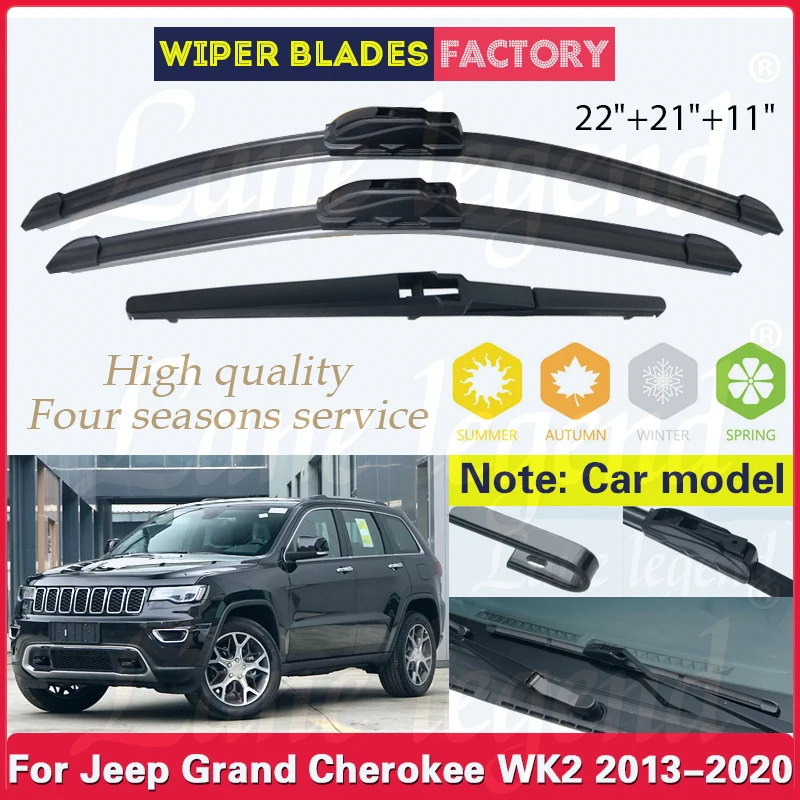 Wiper Front Rear Wiper Blades Set For Jeep Grand Cherokee WK2 2013 - 2020 Windshield Windscreen Window 22