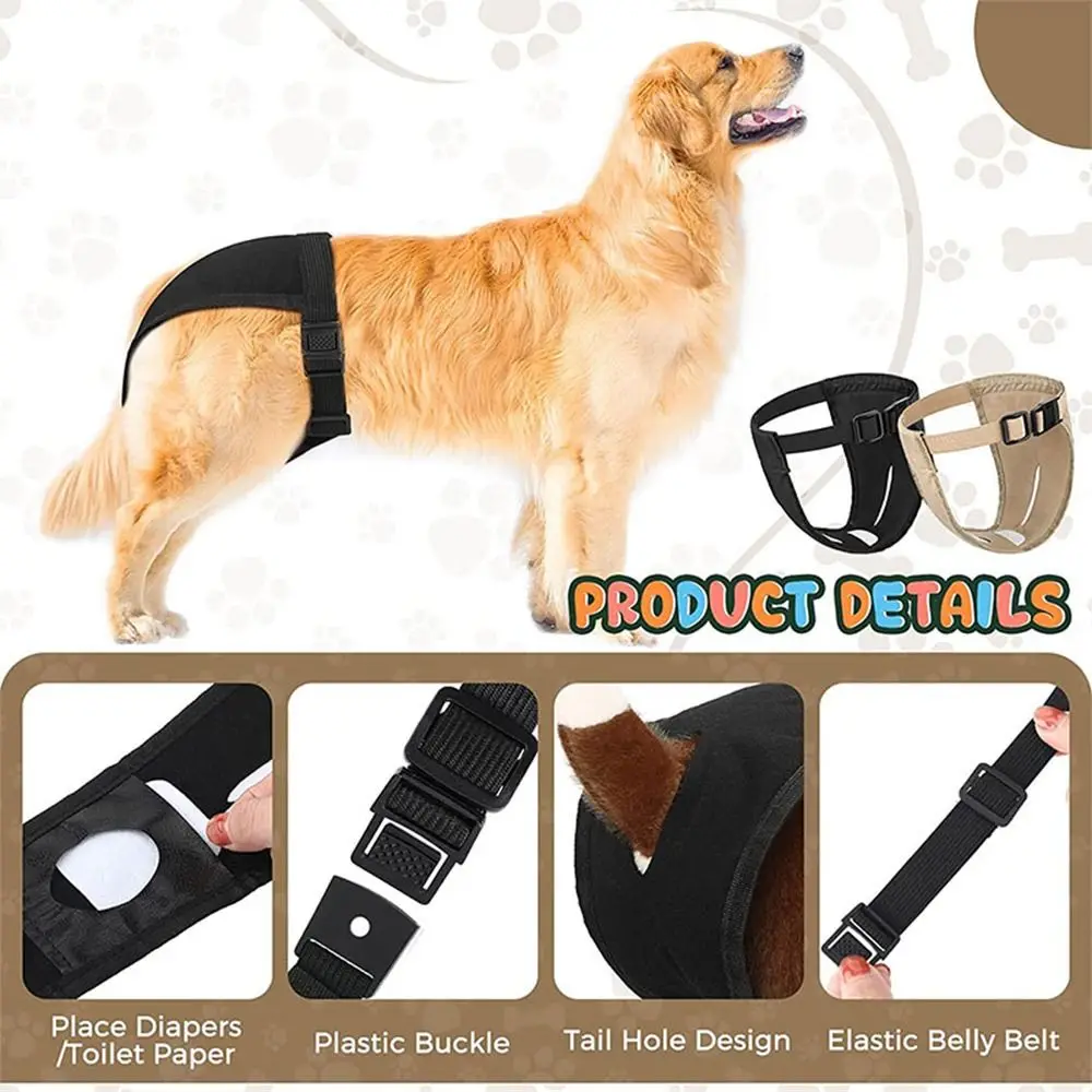 Female Pet Dog Sanitary Pants with 3 Diapers Dog Physiological Pants Menstrual Period Underwear Briefs Easy To Wear