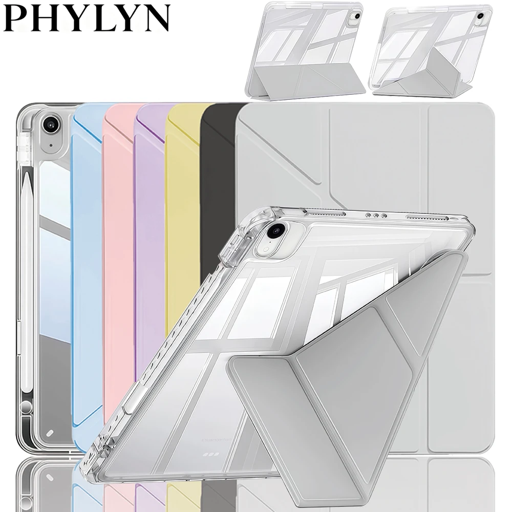 

Чехол для iPad 10,9/11/Air 5-го поколения/Pro11/10/12,9, iPad Pro 11 2022 — акриловый, складной, Y-образный чехол-подставка с держателем для карандашей