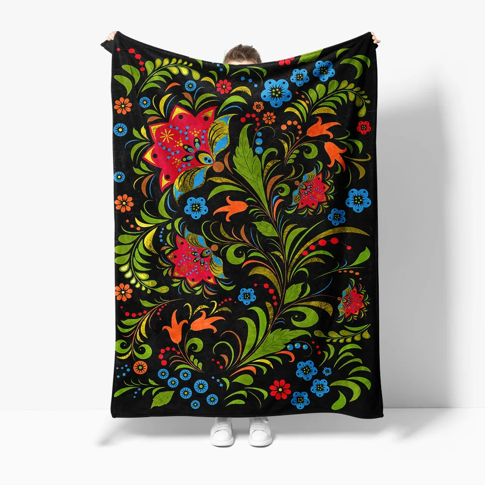 

Vibrant Russian Matryoshka Doll Print Fleece Blanket for Women Men Gift Decorative Throw Soft Warm Cushion Cover