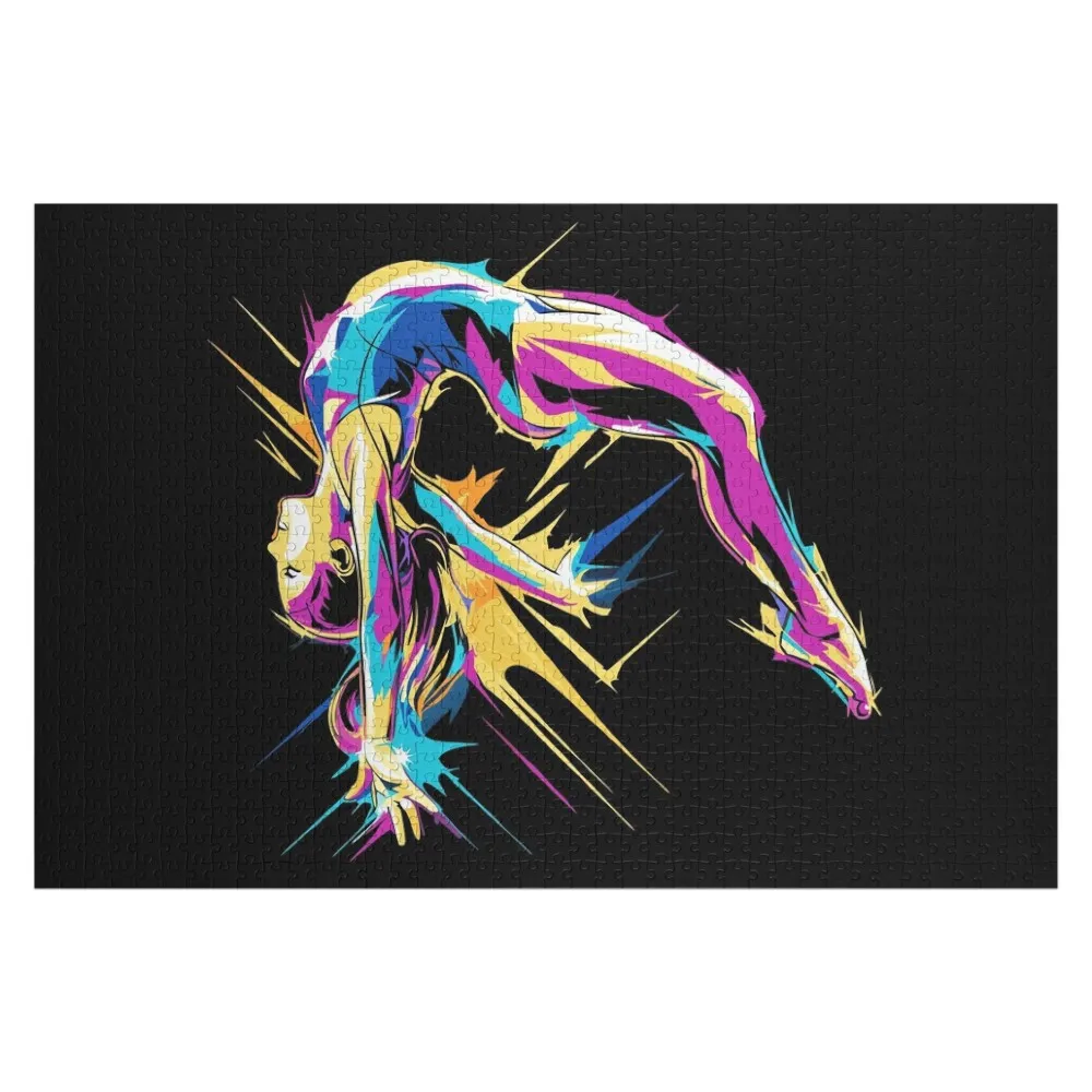 Vibrant Gymnastics Flip in Motion Jigsaw Puzzle Christmas Gifts Personalized Custom Jigsaw Personalized Gift Married Puzzle