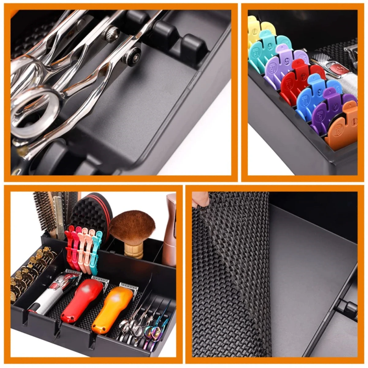 Salon Barber Hair Styling Scissors Storage Box for Beauty Hairdressing Tools Electric Hair Clipper Comb Tray Case Holder Desktop