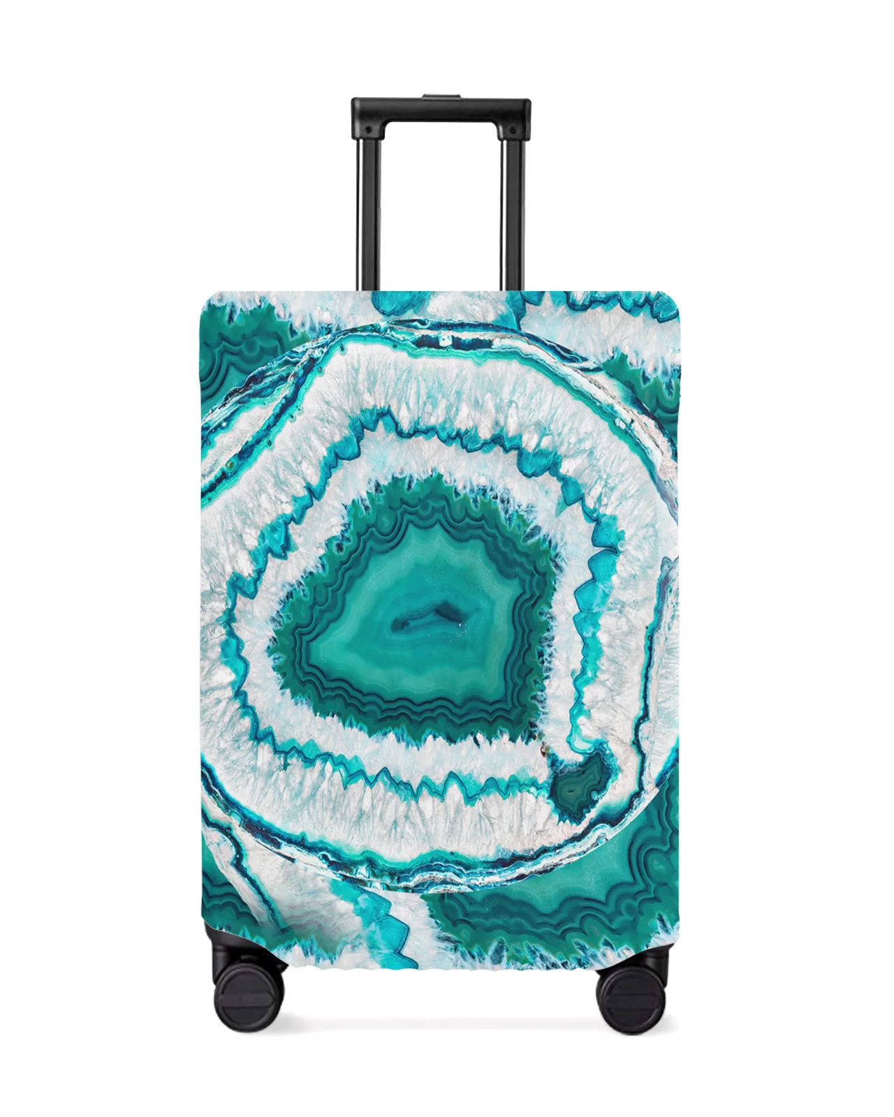 

Vintage Agate Texture Aqua Luggage Cover Stretch Suitcase Protector Baggage Dust Case Cover for 18-32 Inch Travel Suitcase Case