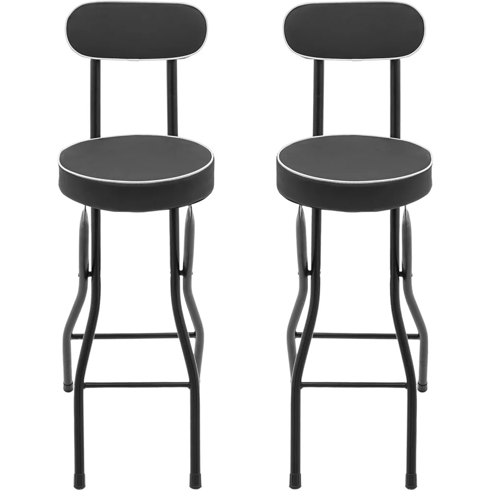 

2PCS Bar Stools, Foldable High Chair, Portable Folding Stool with 50mm Cushion for Bar Table Dining, Camping, Hiking, picnics, b