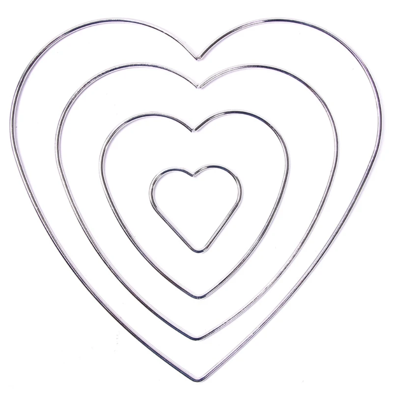 Metal Floral Hoops Heart Wreath Macrame Rings Macrame Wall Hanging Crafts for DIY Wedding Decor