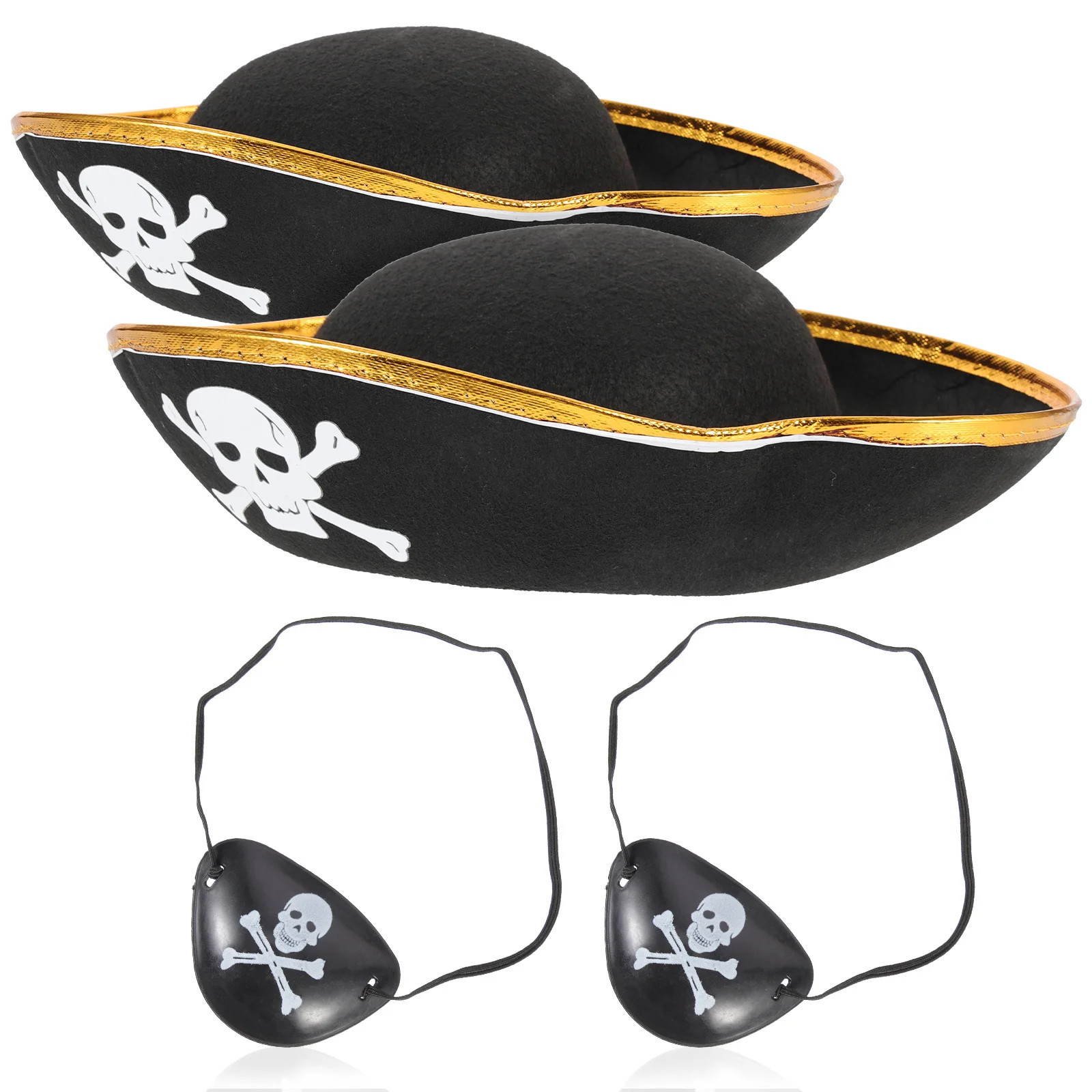 Gorros de pirata con estampado de calavera, gorros de capitán, fiesta de pirata, Cosplay, accesorios de juego de rol para niños y adultos, teatro, 4 Uds.