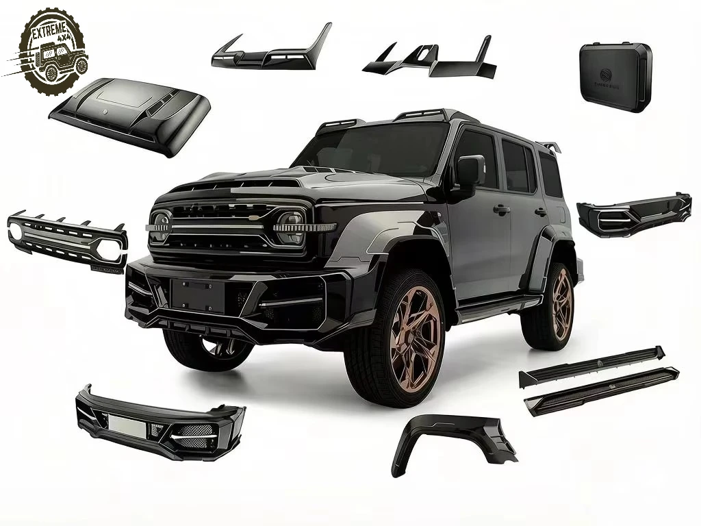 GWM Tank 300 Shadow Body Kit Front/Rear Bumpers Off-road Modification Kit PP/ABS Material Threaded Installation