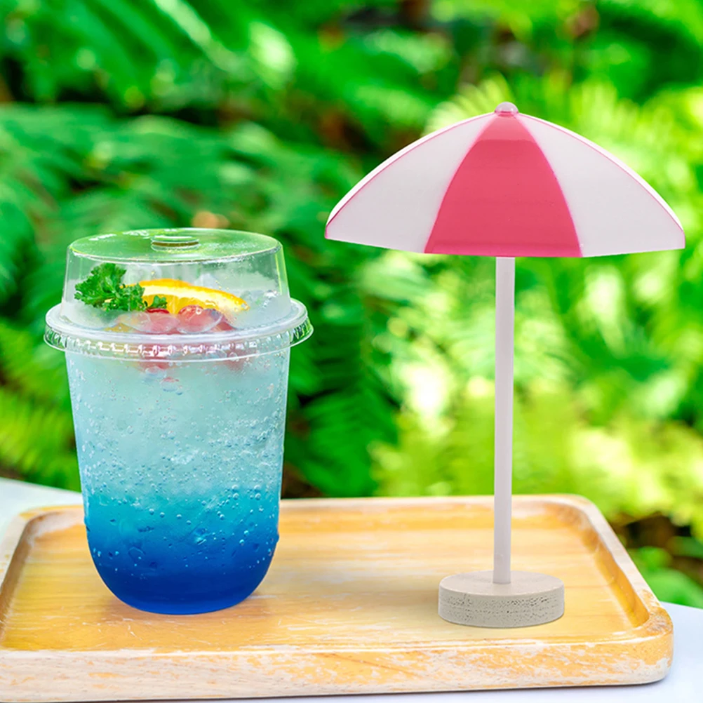 

6 Pcs Beach Umbrella Ornaments Decoration Tiny for Toy Room Mini House Miniature Wooden Dollhouse