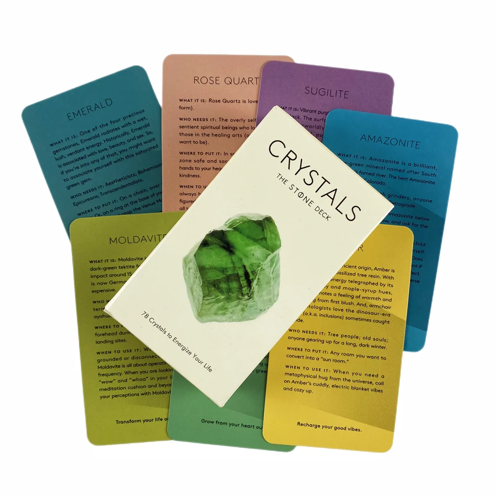 Crystals The Stone Tarot Cards A 78 Deck Oracle English Visions Divination Edition Borad Playing Games