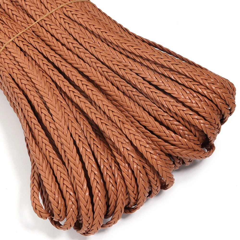 Genuine Cow Leather Braided Thong Cord for DIY Crafts