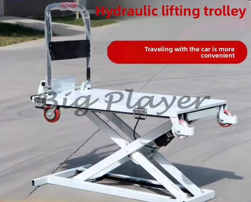 Plataforma autoescalada, carrinho de motorista, levantamento hidráulico elétrico, transporte portátil a bordo, tesoura, mesa móvel tr
