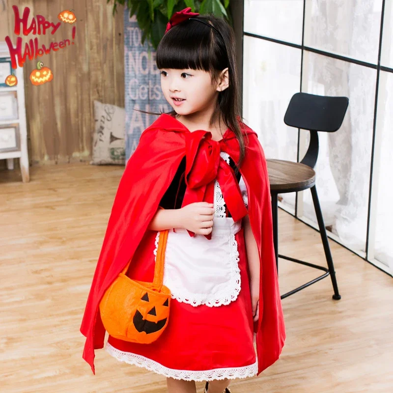 

Hot Cosplay Halloween Tale Little Red Riding Hood Costume Princess Dress Christmas ChildrenPerformance Costume Ball Fairy Dress