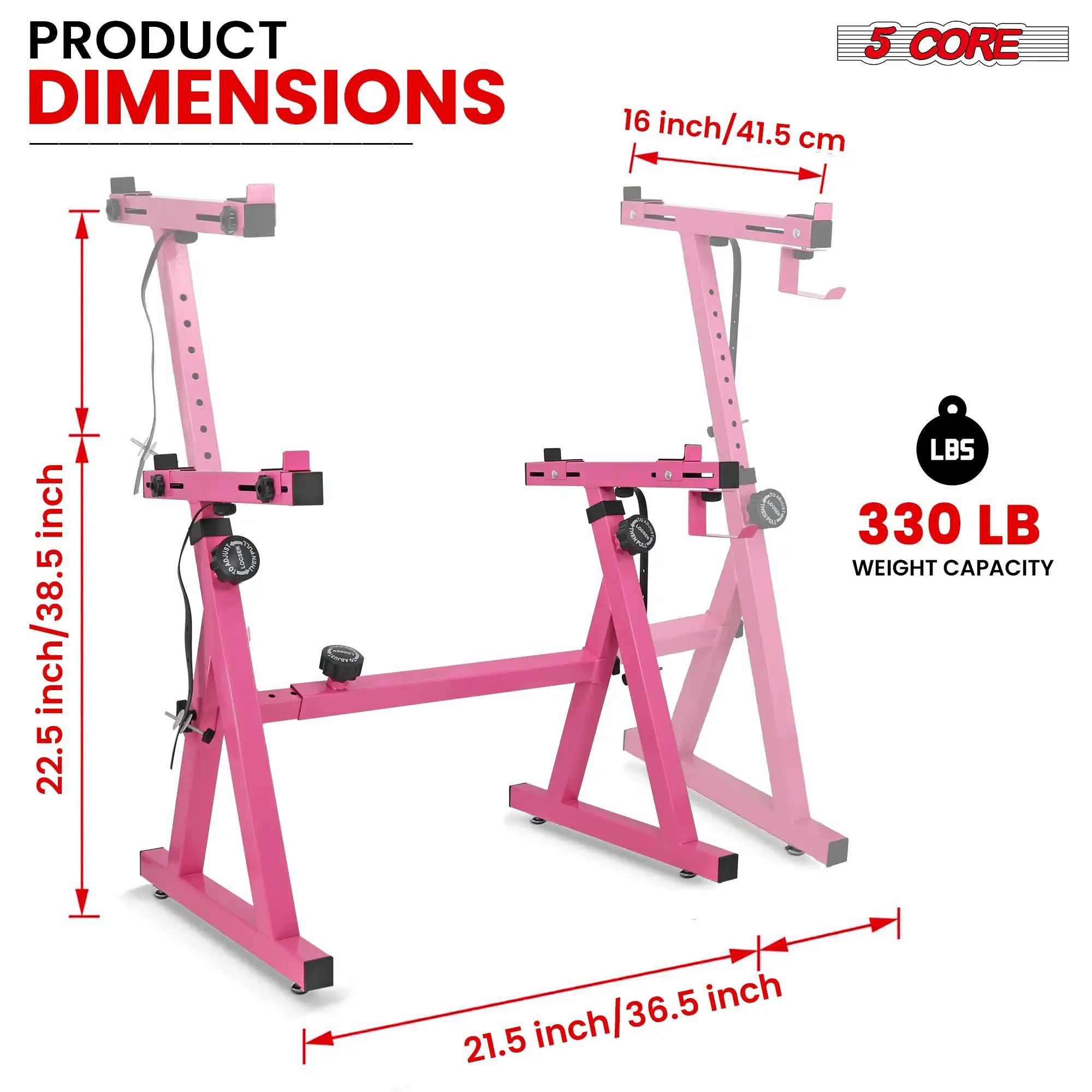5 Core Keyboard Stand Z Style Heavy Duty Sturdy Piano Riser Height Adjustable Holder KS Z1 BPNK HD
