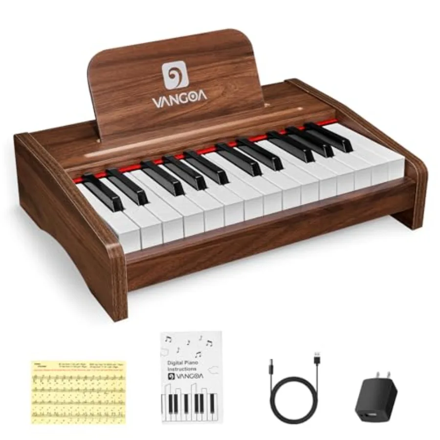 

Vangoa Piano Keyboard 25 Keys Portable Piano for Music Educational Instrument Wooden Design in Pastel Colors for Girls and Boys