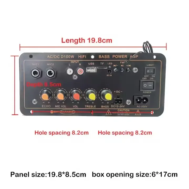 Auto-Verstärkerplatine BT AUX TF-Karte USB 100 W für 8 Ohm Lautsprecher 110 V 220 V 12 V 24 V Audio-Verstärkermodul für Auto-Subwoofer