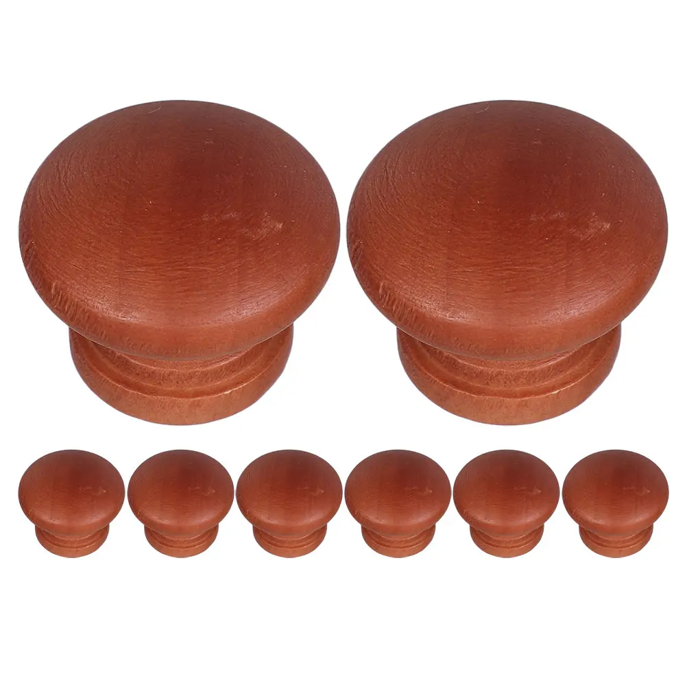 

8 Pcs Wooden Handle Rustic Drawer Knobs Cabinet Handles Vintage Dresser Pulls Retro Alloy