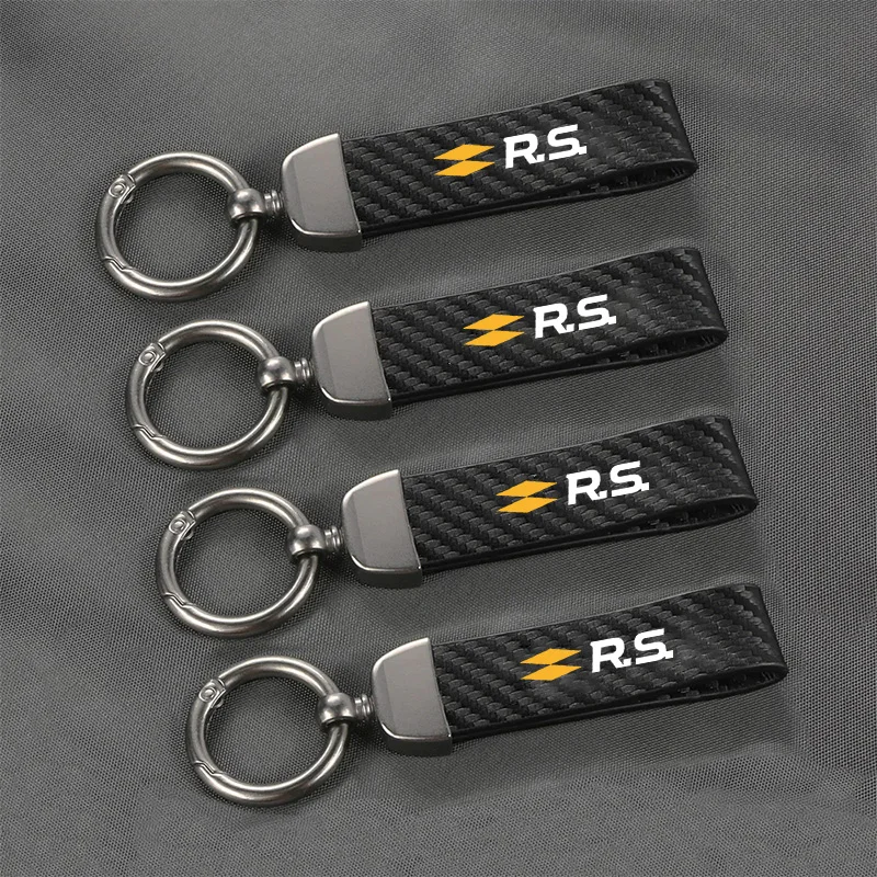 Car Keychain Carbon Fiber Leather Alloy For Renault Fluence Captur Megane Clio Kadjar Talisman Arkana RS Line Logan Kwid