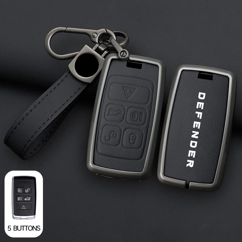 New Zinc Alloy Car Remote Key Cover Case for Land Rover Defender Range Rover Sport Discovery Velar Evoque Alcantara Accessories