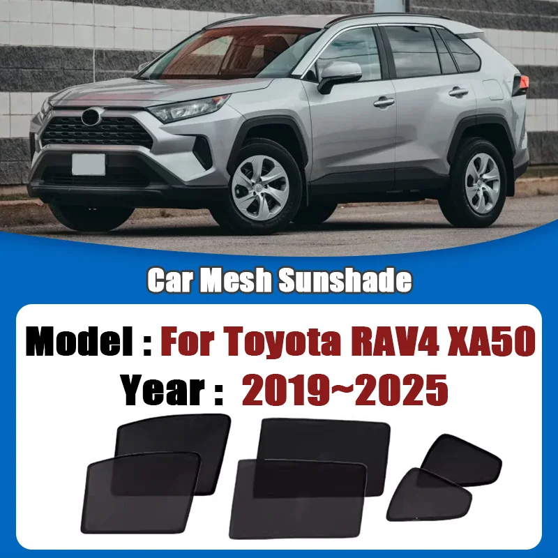 For Toyota RAV4 XA50 MK5 2019~2025 Car Mesh Sunshade Sunscreen Magnetic Window Sun Visor Curtains Shade Cover Auto Accessories view 2