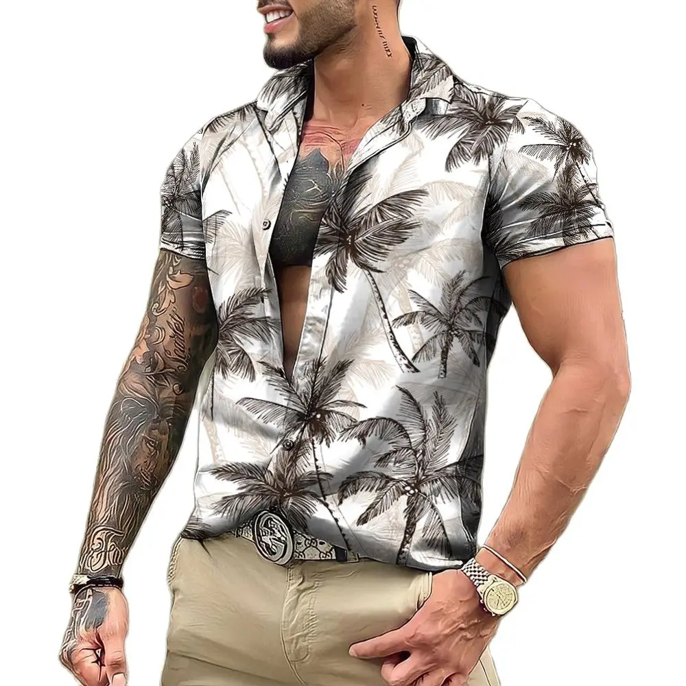 2023 Hawaiian Tropical Shirts For Men 3d Beach Holiday Short Sleeve Summer Oversized Tops Tee Shirt Man Floral Blouse 5xl Camisa