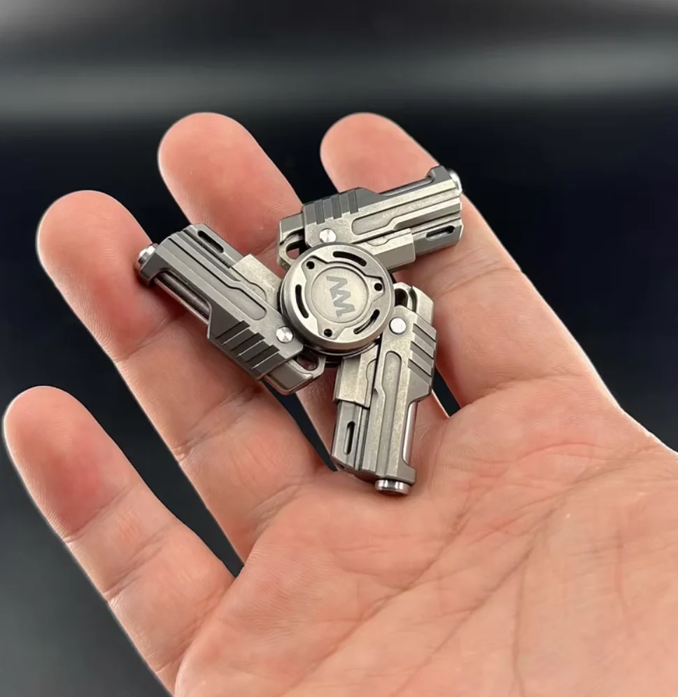 Used EDC Mackie Three Guns Titanium Fingertip gyroscope Decompression toys