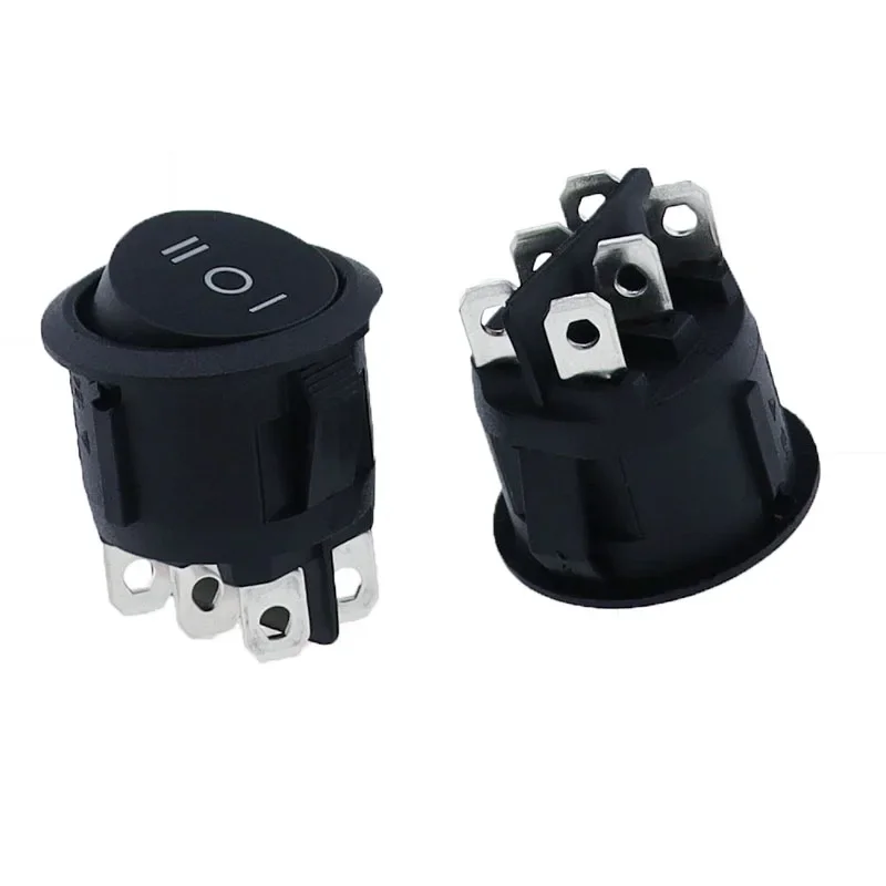 1/5pcs KCD1 20mm Round Switch 6PIN ON-OFF-ON 3 Position Rocker Switch 10A 125V