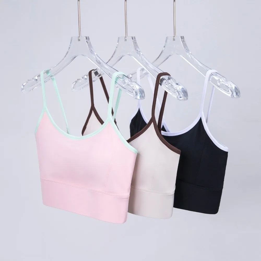 سترة رياضية بألوان متباينة تسمح بمرور الهواء، ملابس داخلية مريحة لليوجا، تصميم فتل الرطوبة، حمالة صدر للياقة البدنية #5